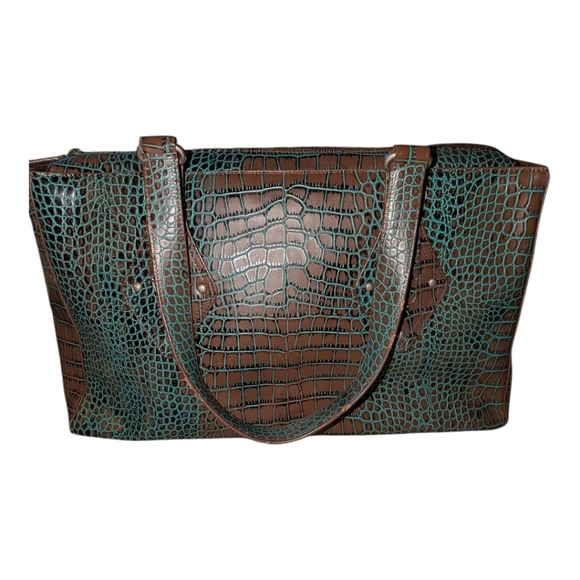 Charlie Lapson Handbags - Vintage Charlie Lapson Croc Pattern Purse- EUC